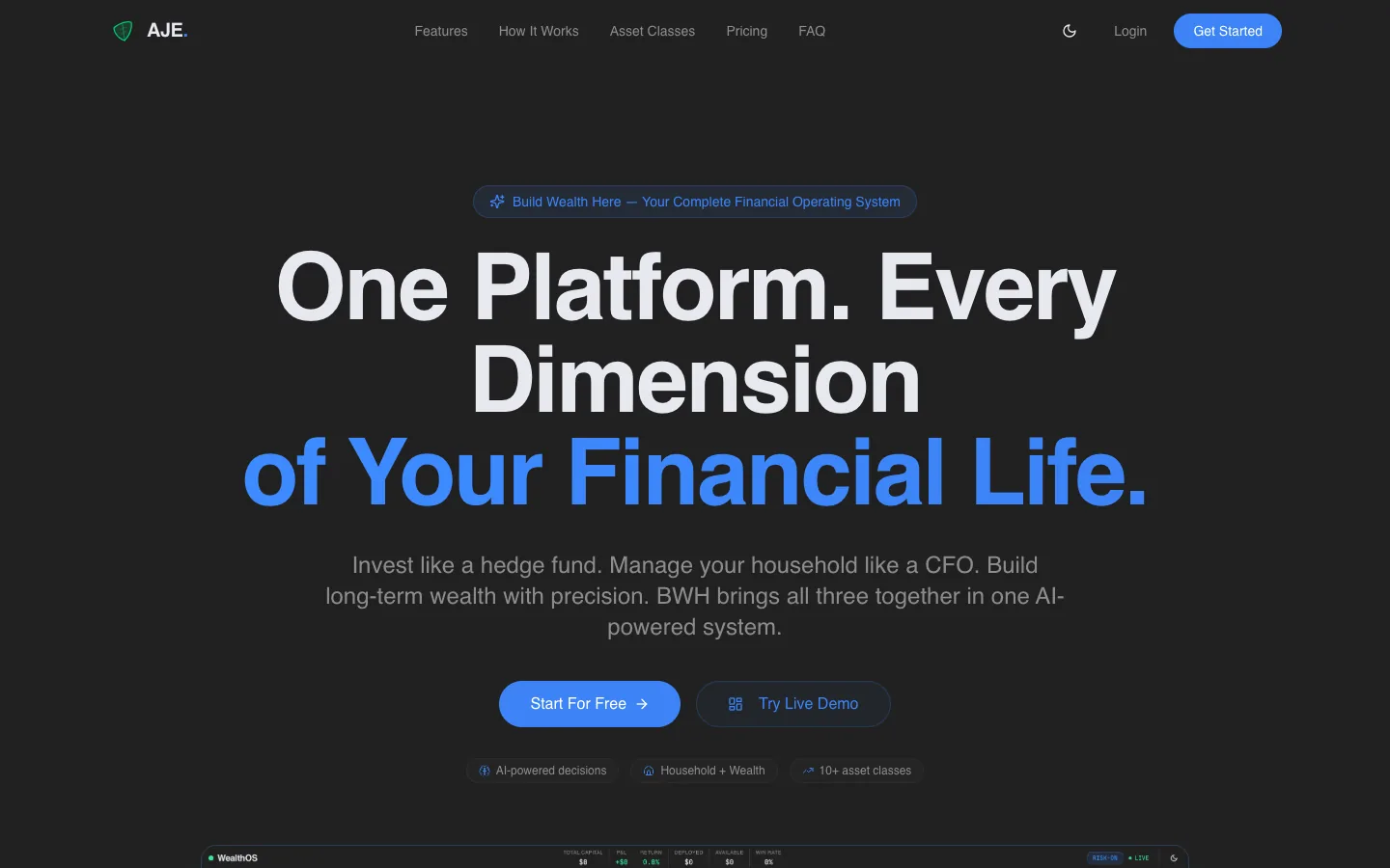 Build Wealth Here, a personal finance platform, built by Revuity Systems