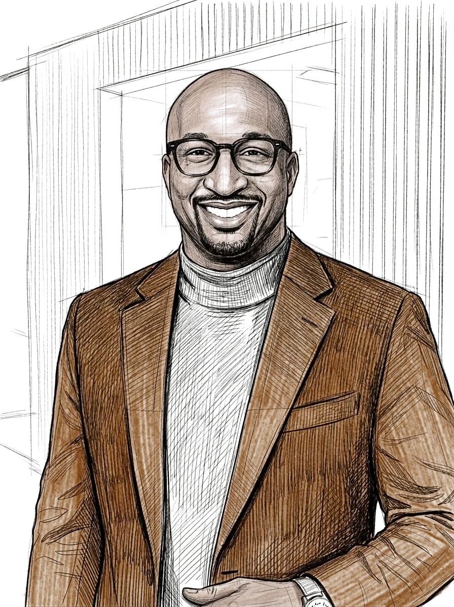 Jay Burgess, illustrated portrait