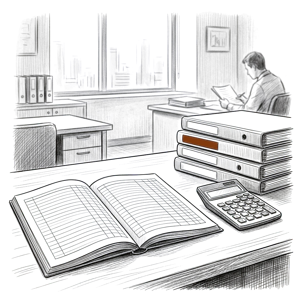 Sketch representing an accounting firm office