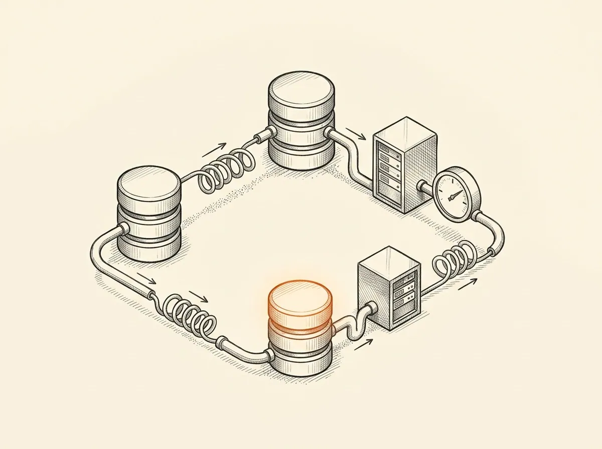 Sketch of connected systems passing information between each other
