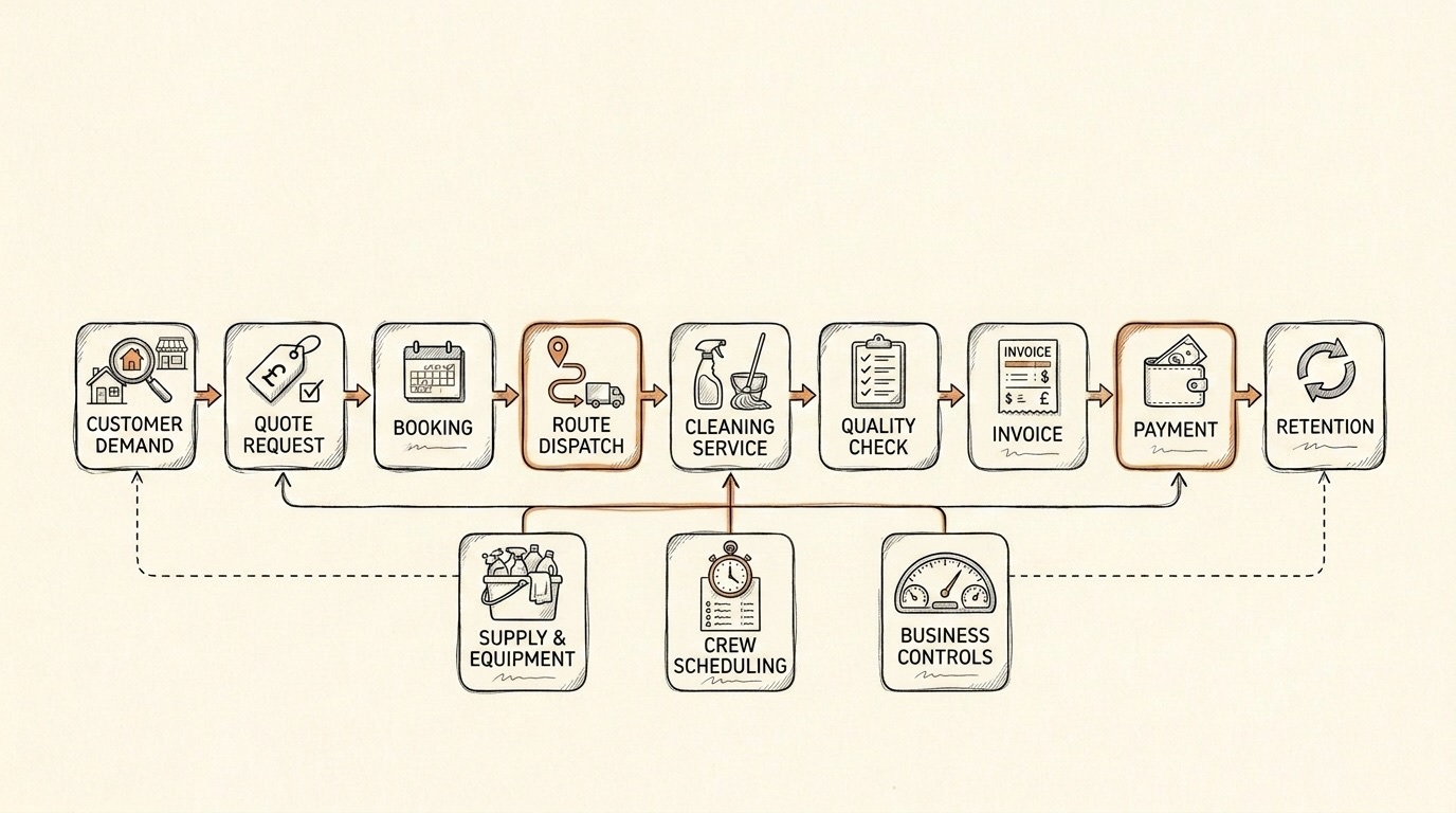 Cleaning Company operating flow diagram