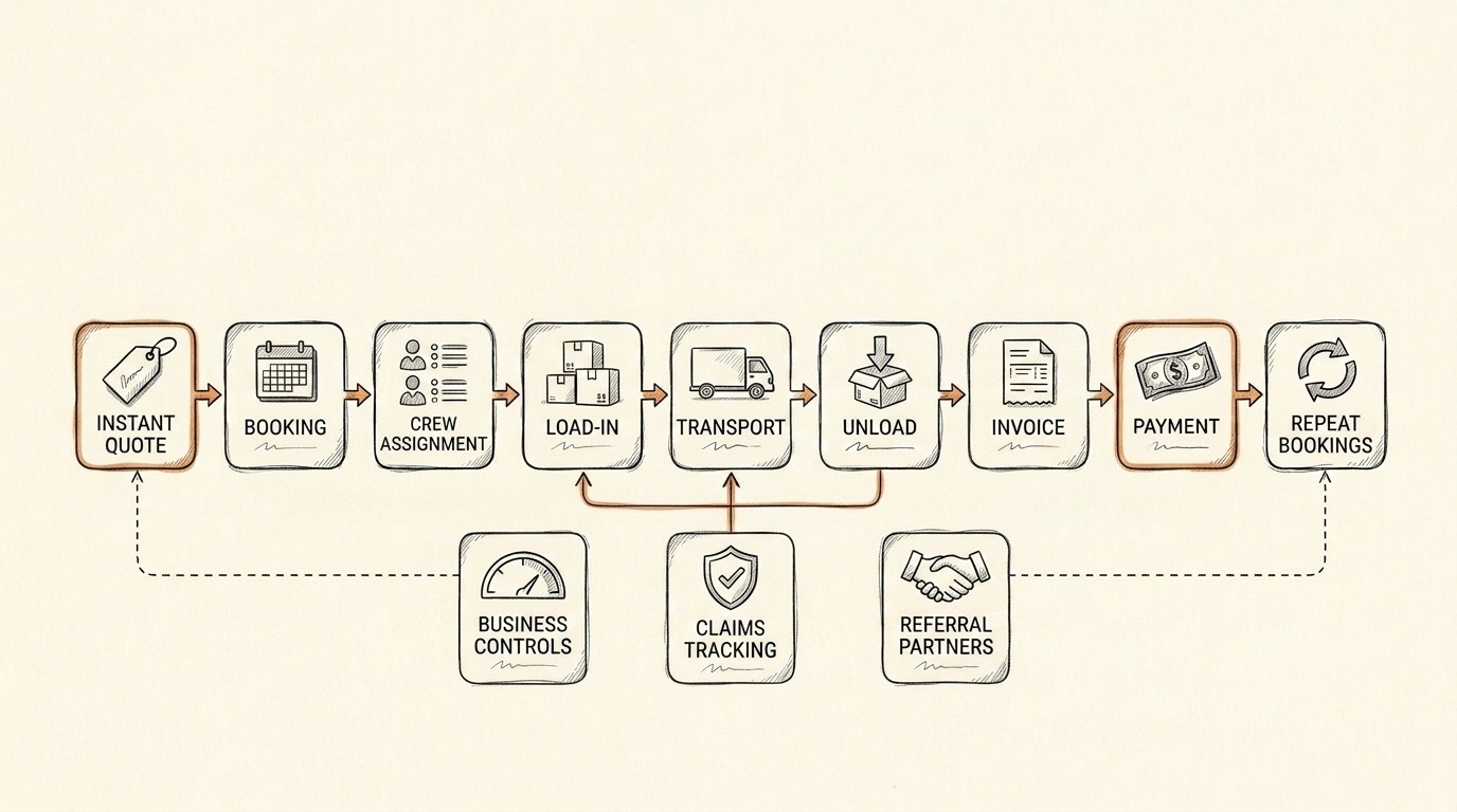 Moving Services operating flow diagram