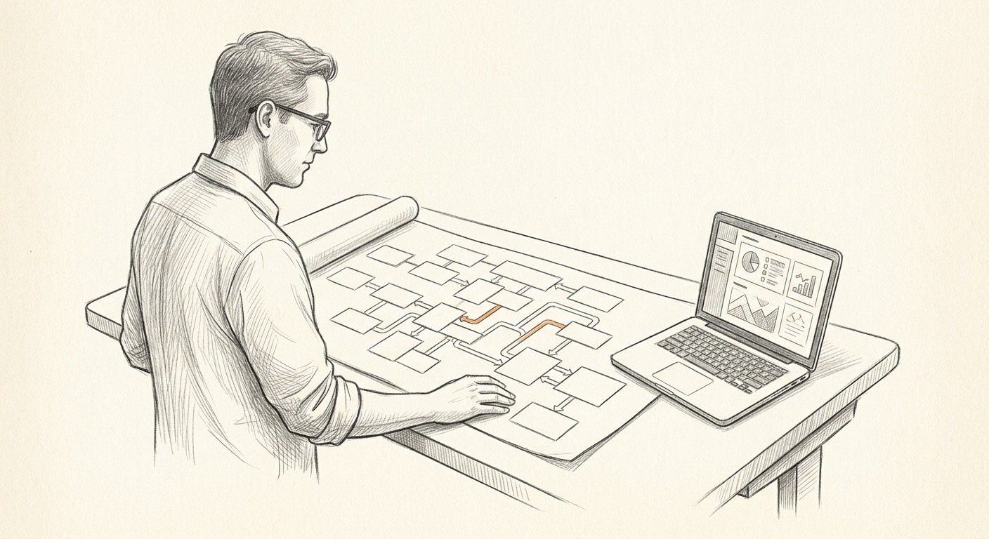 Reviewing a connected system architecture layout
