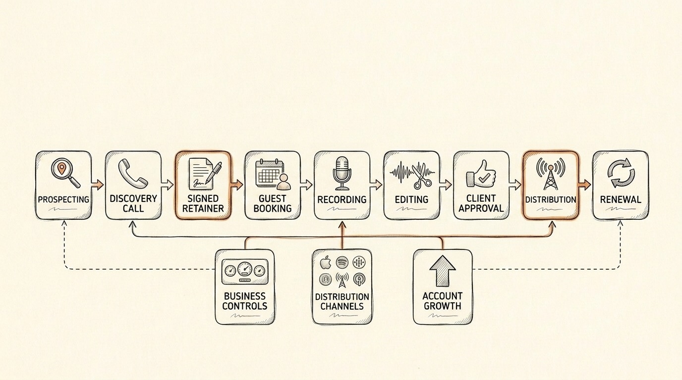 Podcast Production Service operating flow diagram