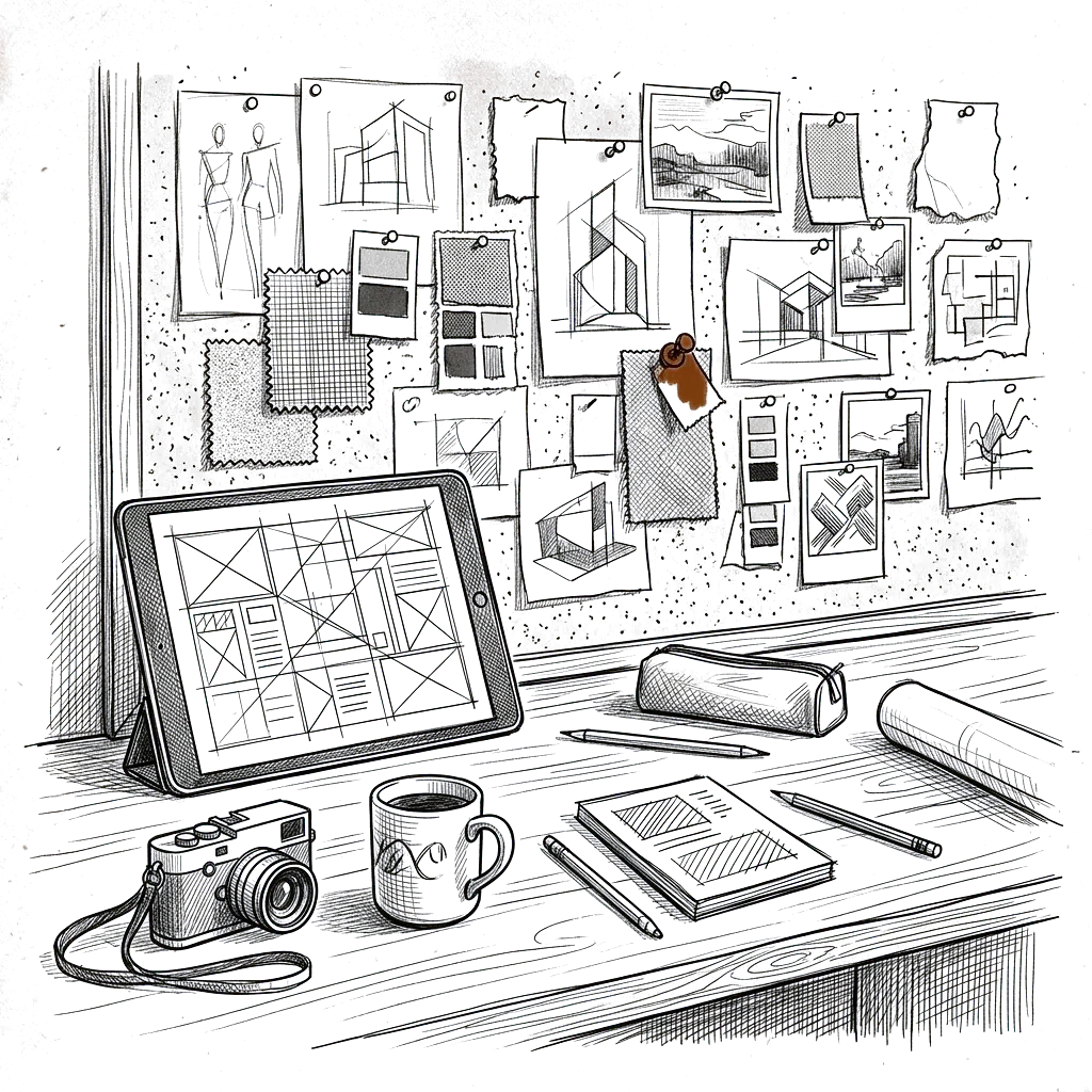 Sketch representing a creative agency
