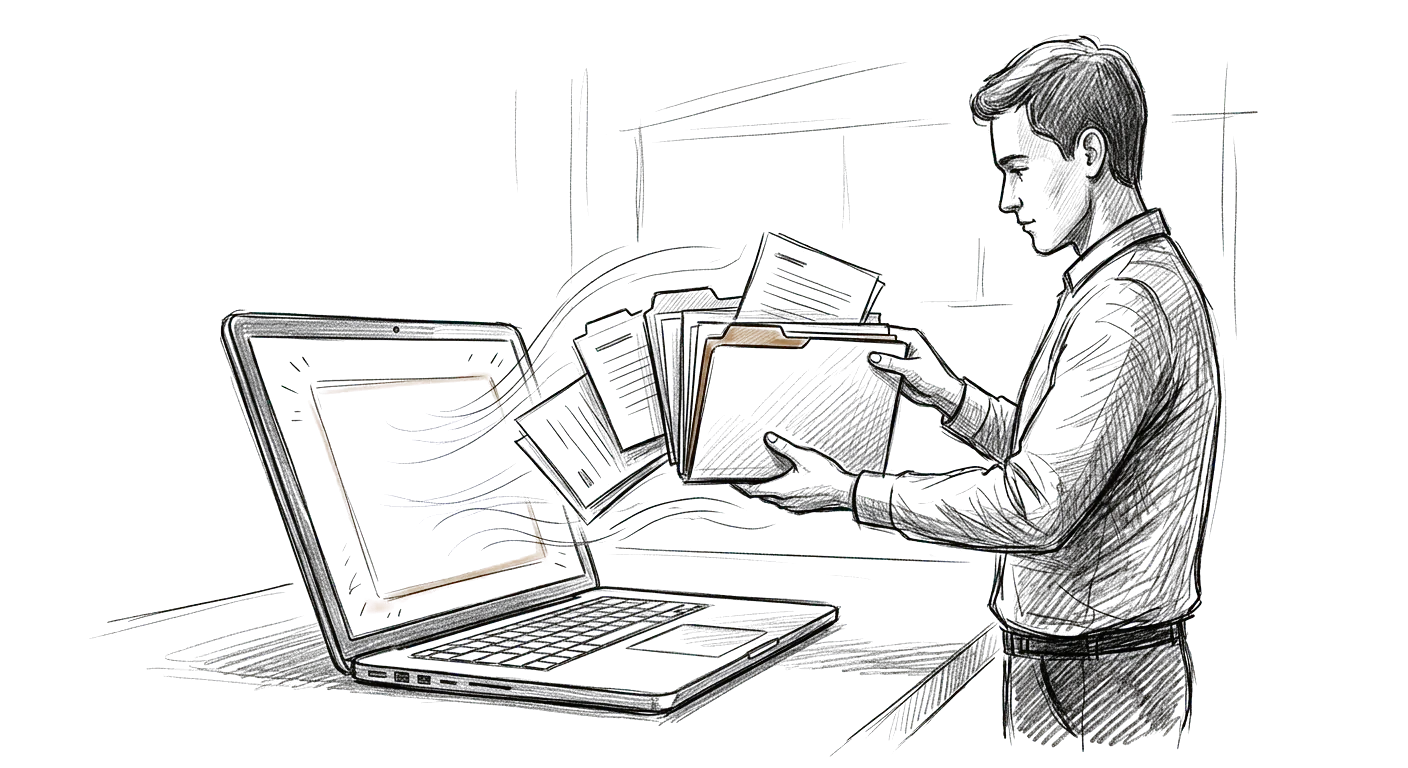 Sketch of business context being taught to an AI operating environment