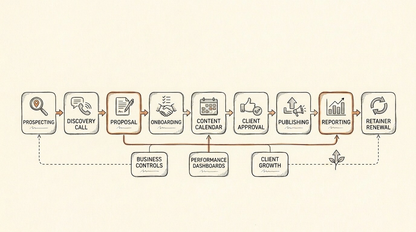 Social Media Marketing Agency operating flow diagram