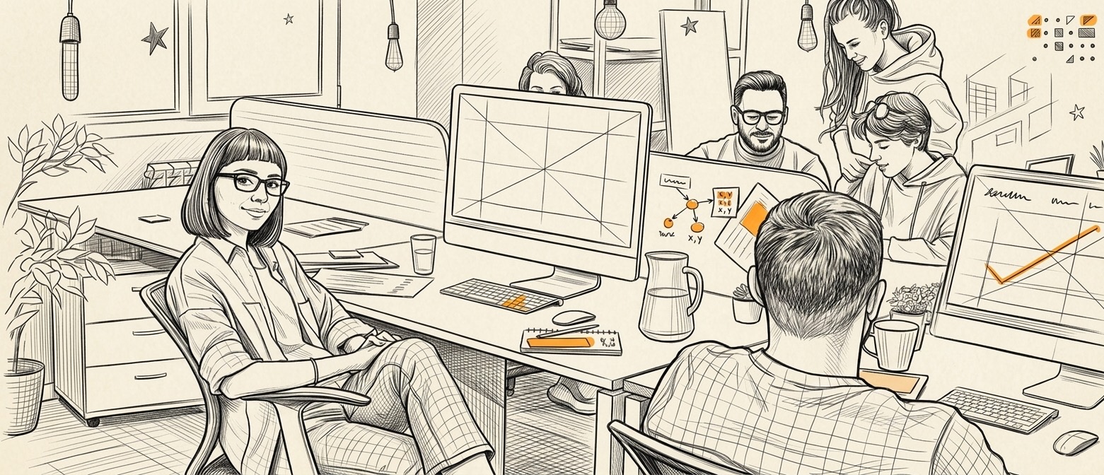 Sketch representing a ready-to-run business